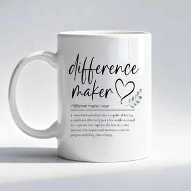 Imagem de Fyecoluo Caneca para fazer diferenças, copo de café para presente para fazer diferenças, presentes de agradecimento para colegas de trabalho, professor, enfermeira, chefe, mentor, presente de