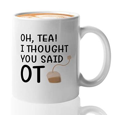 Imagem de Flairy Land Caneca de café de terapeuta ocupacional 325 ml branca - Oh Tea - Terapia ocupacional presentes para terapeuta ocupacional presente pediátrico OT mês OT formatura conselheiro escolar