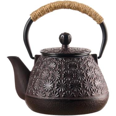 Imagem de PARACITY Bule de chá japonês de ferro fundido de 800 ml, chaleira para fogão, bule de chá com infusores de aço inoxidável para chá solto, chá de água quente fervente, presentes de dia das mães da