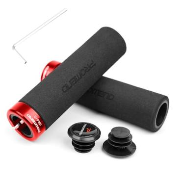 Imagem de Pegas de guidão de bicicleta, trava única de espuma na barra de alça de bicicleta macia confortável e antiderrapante para BMX, montanha, MTB, cruzador de praia, scooter, bicicleta dobrável (vermelho)