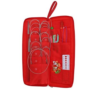 Imagem de Conjunto de agulhas de tricô em aço inoxidável brilhante, durável, economiza espaço, portátil, ampla aplicação, agulhas de tricô circulares para tecelagem, tricô, projetos DIY,