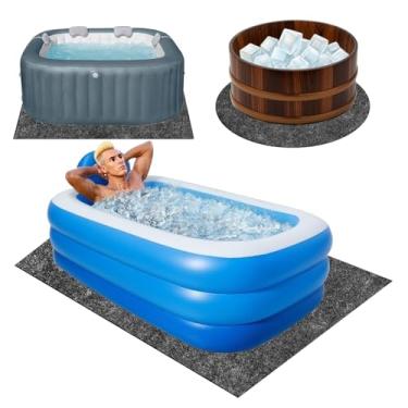 Imagem de Betagt Tapete de banheira de hidromassagem de 182 x 189 cm, almofada inflável para banheiras de hidromassagem, antiderrapante, portátil, acessórios para piscina de spa para proteger a piscina de