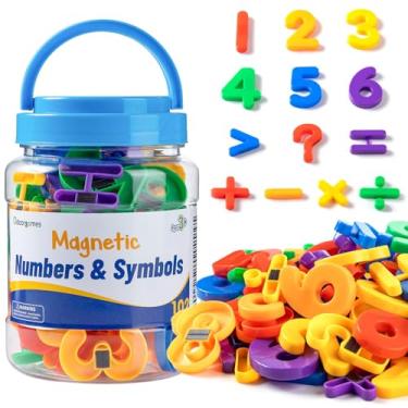 Imagem de Odoorgames 102 Pcs Magnetic Numbers and Symbols Set – Numbers Learning Kit, Fridge Magnets for Kids, Math Tiles for Classroom & Whiteboard Activities