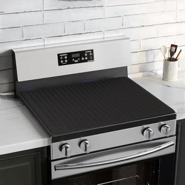 Imagem de Capa superior de fogão de silicone, tapete protetor de fogão elétrico, acessórios de fogão antiderrapantes resistentes ao calor, capa de fogão de vidro protetor de arranhões, extensão de bancada e