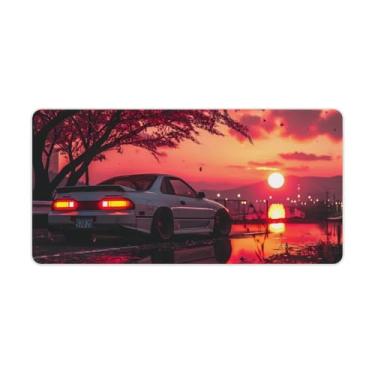 Imagem de HouLaiZhe JDM Car 240sx Sunset Red Sun Reflexão Gaming Mouse Pads JDM Car Desk Pads Grandes Mousepads para teclado de mesa tapete de computador 30 x 60 cm