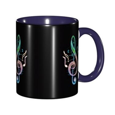 Imagem de Zeraoke Canecas de café criativas com impressão de música colorida, personalizadas, presente para família, tamanho de 325 ml, unissex