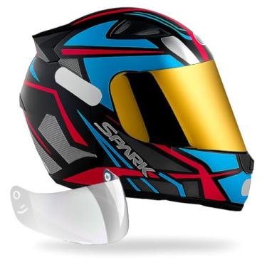 Imagem de Capacete Ebf Spider Tiffany + Viseria Dourada 2.2mm Anti-Risco (58)