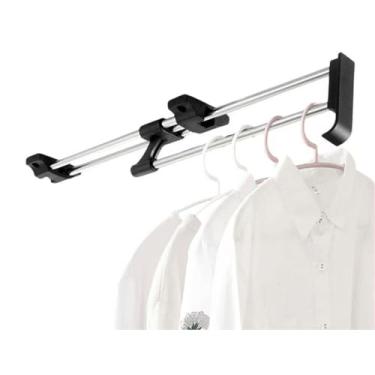 Imagem de Hhsdyl Varão Roupeiro Ajustável, Varão Deslizante Roupas Cabide Retrátil Roupeiro Organizador Armazenamento Roupas Casa,40cm