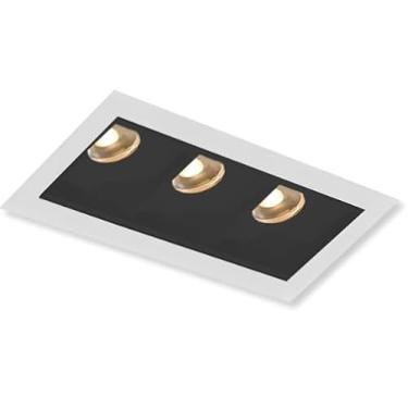 Imagem de Spot Embutir Led Picco Triplo 6w Bivolt Quadrado 24º Linear Branco/Preto 3000K