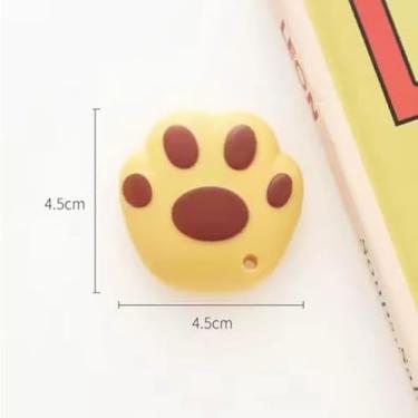 Imagem de Mini Estilet Cortador para Papel em Formato Patinha de Gato Retrátil Redondo 1 Unidade (Amarelo)