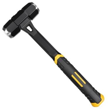 Imagem de Marreta de 1,3 kg - Martelo de perfuração resistente com cabeça de aço forjado de uma peça e cabo de fibra de vidro, perfeito para demolição, construção e ferreiro