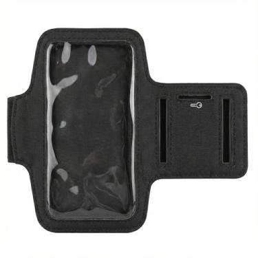 Imagem de Braçadeira Porta Celular para Corrida Preta Compatível com Smartphones até 6.5 Polegadas com Bolso para Chave e Saída para Fones Ajustáve, Resistente à Água e Suor