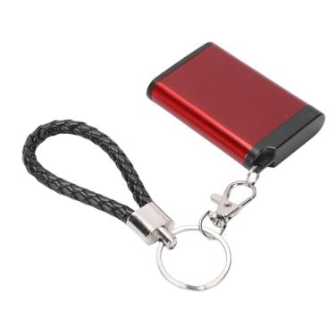 Imagem de Zerodis Mini Chaveiro de Metal para Comprimidos, Organizador de Comprimidos, Caixa de Tubo, Frasco de Remédio de Tamanho de Bolso, Recipiente Hermético Multiuso de Liga de Alumínio para Acampamento Ao Ar Livre, Viagens, Chaveiro de Metal para Mini (Vermelho)