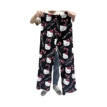 Imagem de Pijamas De Flanela Kawaii De Halloween Para Mulheres Hello Kitty Sanri