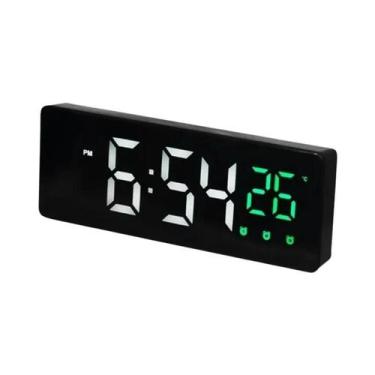 Imagem de Relógio Despertador Com Controle De Voz E Espelho LED Com USB, 3 Alarm