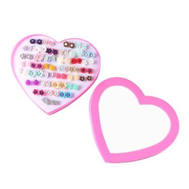 Imagem de Conjunto de 36 pares de brincos femininos com estampas florais para festas e vem com caixa de armazenamento transparente