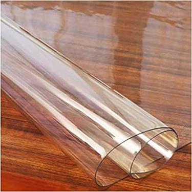 Imagem de LOERSS Crystal Clear1,5 mm de espessura, resistente, tapete para cadeira de escritório, tapete para tapete de chão, tapete de plástico para computador, antiderrapante (14 x 48 polegadas, 1,5 mm)
