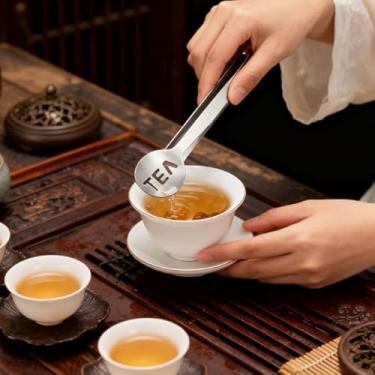 Imagem de Espremedor de saquinhos de chá de aço inoxidável – Pinça multiuso para cozinhar, pão, churrasco e uso na cozinha (prata)