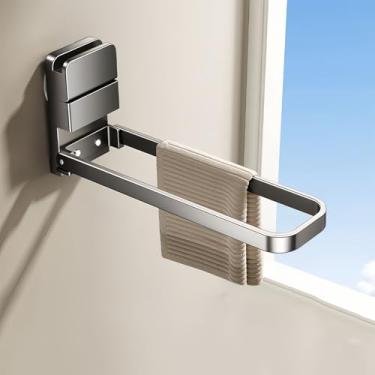 Imagem de Toalheiro fixo de braço único - Suporte de toalha fixo montado na parede com gancho para banheiro e cozinha (cinza arma) (cinza de arma)