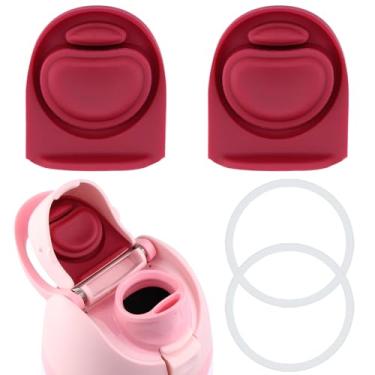 Imagem de BMSQOFD 2 conjuntos de tampas de vedação de substituição para boca de tampa Owala Freesip, peças de anel de vedação de silicone para garrafa de água, acessórios de tampa superior para Owala Freesip 16