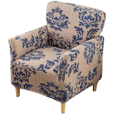 Imagem de HAOYONG Capa para cadeira de banquete elástica com braços, capa de poltrona moderna de meados do século, removível, lavável, antiderrapante, protetor de móveis para sala de estar