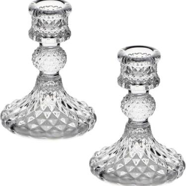 Imagem de CastiçAl De Vidro – Conjunto Decorativo, Um Elegante Suporte De Mesa Adequado Para O Centro Da Mesa De Jantar Ou Para Uma Prateleira.(2 CASTIÇAL)