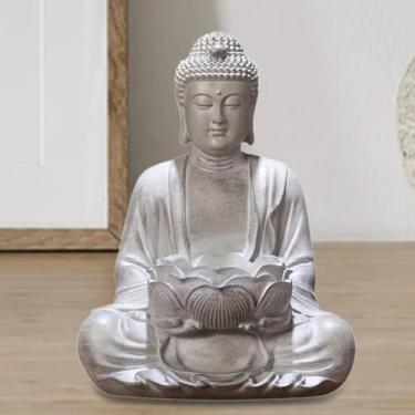 Imagem de FENNYYAR Ornamento de estátua de Buda de Lótus Tathagata, 15 cm, decoração de casa
