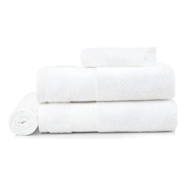 Imagem de Conjunto de quatro peças: toalha de banho e toalha de rosto (Branco)