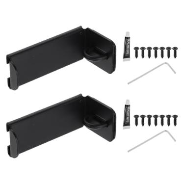 Imagem de PATIKIL Pacote com 2 trincos de ferrolho de porta, fecho de cadeado de ângulo reto de 90 graus, trava de segurança com parafusos para armário de jardim e galpão, preto