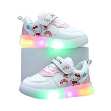 Imagem de Tênis LED Hello Kitty Para Meninas Bebês Primavera Outono Antiderrapan
