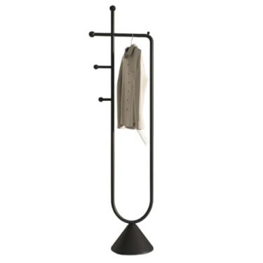 Imagem de A1DFDFGOQSFG Cabide de chão leve cabide de roupas de luxo para chão quarto casa ferro cabide vertical simples cabide para casaco árvore (dourado) (preto A)