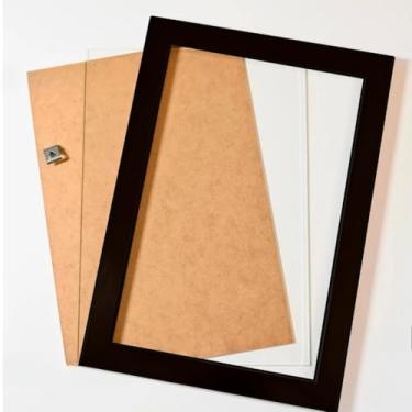 Imagem de Moldura com Acetato 30x40cm em Madeira – Quadro para Diploma, Foto e Pôster (Escolha o Tamanho e a Cor)(Preto,A3 30x42cm)