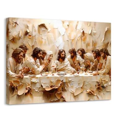 Imagem de Arte de parede Jesus Última Ceia, decoração de parede cristã, pintura de impressão em tela de Jesus, arte religiosa, arte da Bíblia, Cristo, decoração de casa, imagens para sala de jantar, sala de