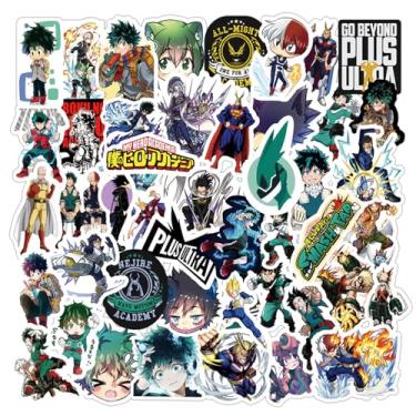 Imagem de Adesivos clássicos legais de anime My Hero Academia para garrafas de água, laptop, artigos de festa de aniversário, decorações de festa (amarelo)