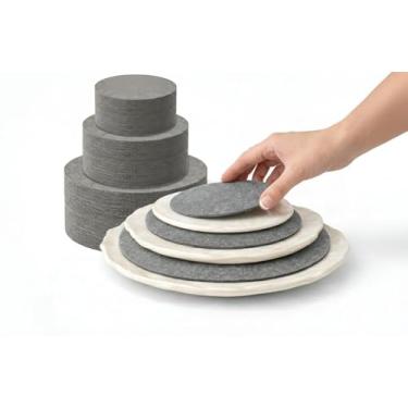 Imagem de 96 peças divisórias de placas de feltro para armazenamento na China – Protetores de feltro para pratos de jantar, salada e pires – Ideal para mudar a China, porcelana, vidro, etc – Conjunto completo