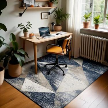 Imagem de 1 Tapete Escritório Grande Antiderrapant 150X200 Js Do Cr Vr (M20 Azul - Geométrico Moderno)