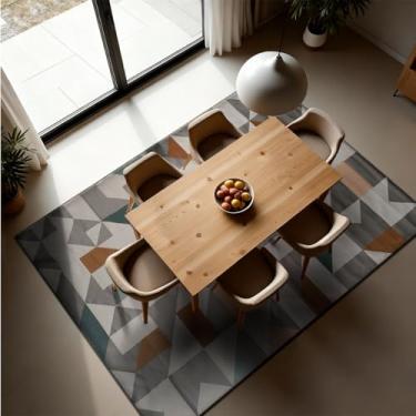 Imagem de 1 Tapete Sala de Jantar Mesa Grande 200X250 Js Do Zi Vr (M35 Taupe Bege - Geométrico Moderno)