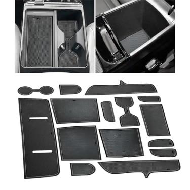 Imagem de Para Hyundai Tucson 2025 2026 acessórios tapetes de porta porta-copos porta-copos forro de console central capa porta-luvas para Hyundai Tucson Limited 2025 2026 almofada antiderrapante 15 peças