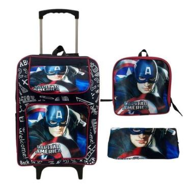 Imagem de Mochila Escolar Infantil Kit Com Lancheira Estojo Menino e Menina de C