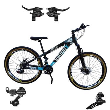 Imagem de Bicicleta 26 VikingX T25 21v Cambios Shimanos e Trocador  Pneu Aro 26 Balão Faixa Amarela-Unissex