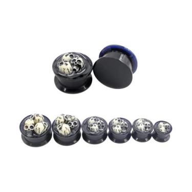 Imagem de Brincos De Piercing Em Acrílico Com Design De Caveira Punk, 2 Peças, R