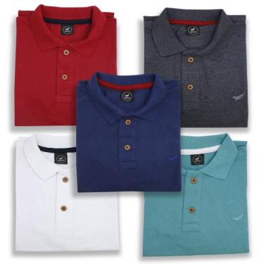 Imagem de Kit 5 Camisa Polo Envoy Tecido Piquet Básica Masculina - Daze Modas, G