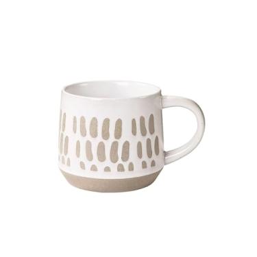 Imagem de Xícaras de café Caneca de café listrada retrô grande capacidade em cerâmica para da manhã casa