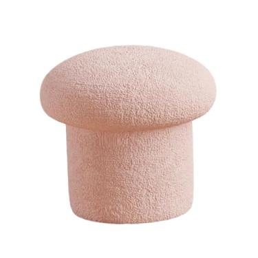Imagem de DimyFew Pufes, Otomanas, Confortáveis, Assentos Otomanos, Banquetas Criativas, Pufes Redondos, Cadeiras para Penteadeira de Quarto de Bebê, rosa, Tamanho real
