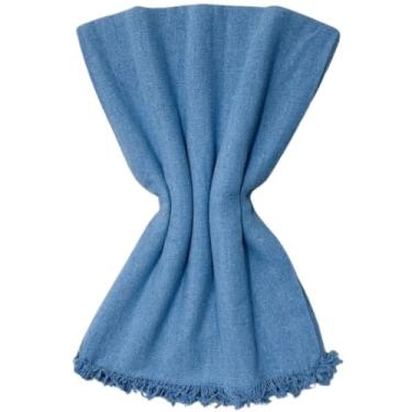 Imagem de Manta para Sofá Grande 3,00 x 1,80m em Algodão, Tipo Capa Decorativa Grossa King(Azul BB King)