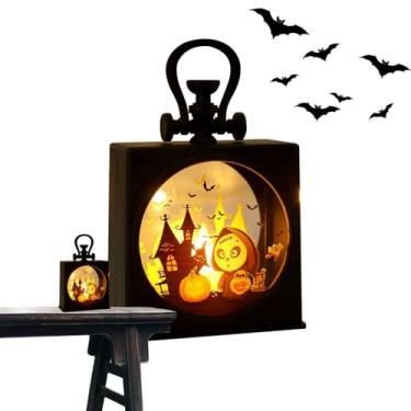 Imagem de Lanternas de velas decorativas, luzes de velas de Halloween, Lâmpada assustadora de Halloween Luzes internas de Halloween, Lanternas multiuso de Halloween, decorações de Halloween para varanda de pare