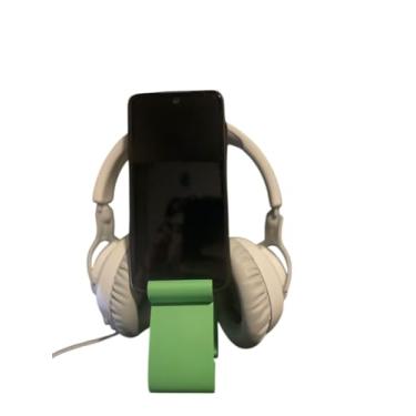 Imagem de Suporte Universal Multifuncional para Controle e Celular, Verde, Organizador de Mesa para Setup Gamer (Branco)