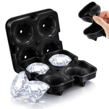 Imagem de Forma de Gelo em Silicone Esfera Formato de Diamante C/ 4 Cavidade Fle
