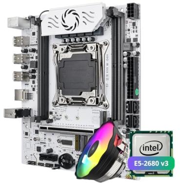 Imagem de QUASAR Kit Upgrade, Placa Mãe X99 D4 M.2 Nvme Ddr4 Branca + Processador Xeon E5-2680v3 (Placa + Xeon + Cooler)