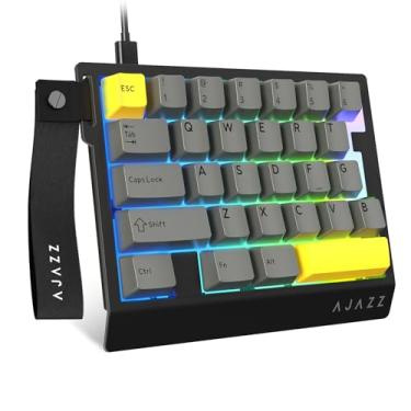 Imagem de A.JAZZ AK029 Teclado para jogos RGB com uma mão com fio, layout de 29 teclas com interruptor magnético de 8 kHz, teclado mecânico personalizado HotSwap, acionamento ajustável, teclado de vedação de